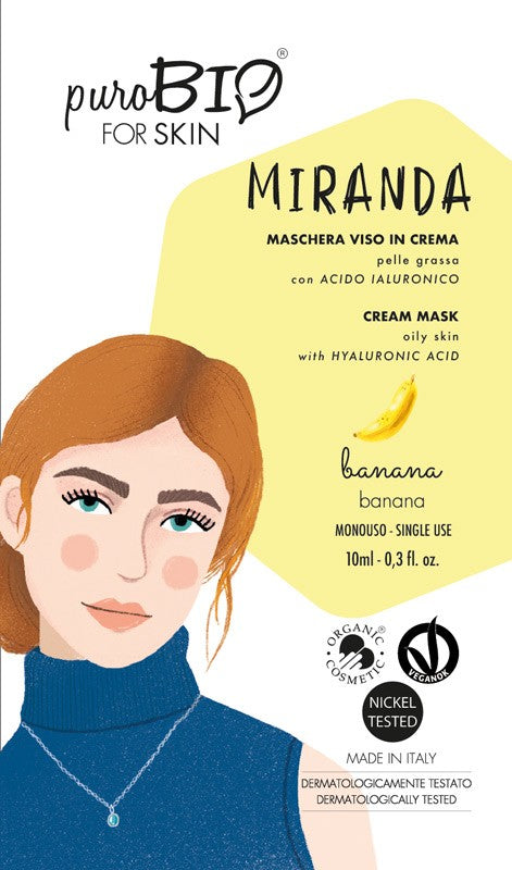 Purobio Face Mask in Miranda cream for oily skin with Banana