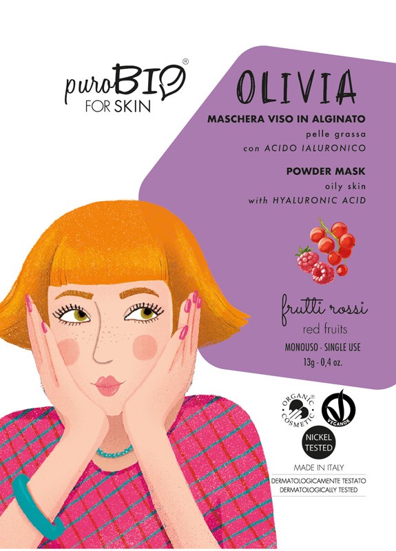 Purobio Powder Face Mask Olivia for oily skin with Red Fruits