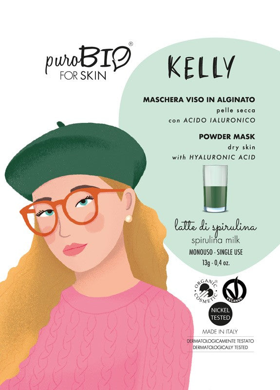 Purobio Powder Face Mask Kelly for dry skin with Spirulina