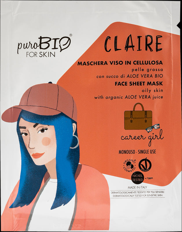 Purobio Face Sheet Mask Claire Oily Skin Career Girl