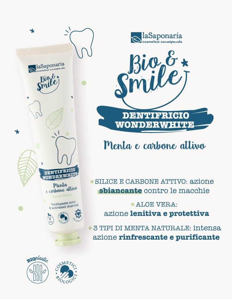 La Saponaria Toothpaste Wonder White Mint and Charcoal