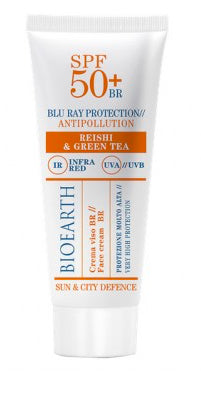 Bioearth Facial Sun Cream SPF50+ Antipollution Blu Ray Protection